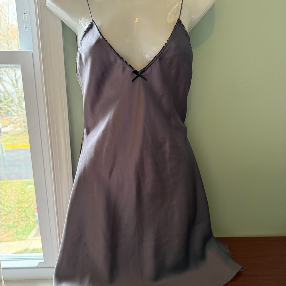 Zara Charcoal Satin Chemise